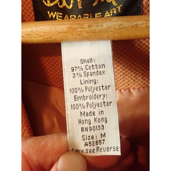 Bob Mackie Southwestern Orange Embroidered Medium Textured Blazer Art - Picture 10 of 10